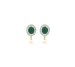 Pearls yellowish Green stone necklace and earrings set.