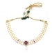 Pearls yellowish Pink stone necklace and earrings set.