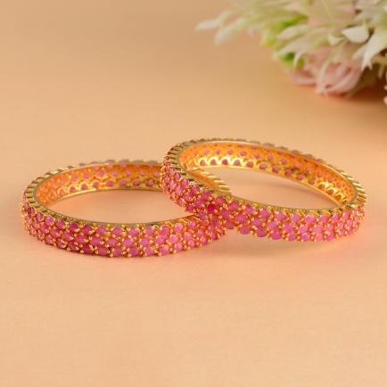 Red color Stone Bangles