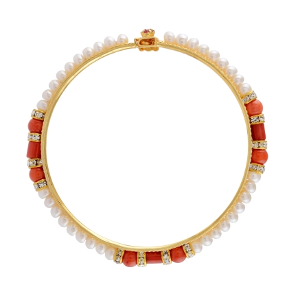 The bangles are studded with pretty white pearls-JB0698