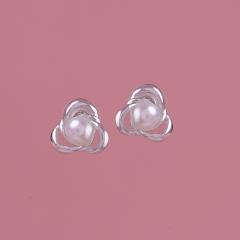 Pearl Stud Earrings crafted in alloy metal