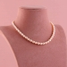 One Line Peach Color Pearl Necklace