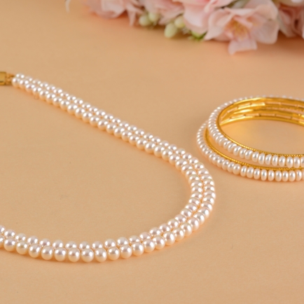 2 Row Pearl Necklace and Bangles