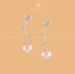 Branched Pearls Earrings in Silver Finish