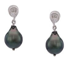 Pearl & Diamond Pear Drop Earrings