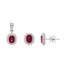 Ruby & Diamonds Sunlit Earrings & Pendant Set