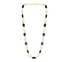 Vintage Pebble Necklace with Emeralds
