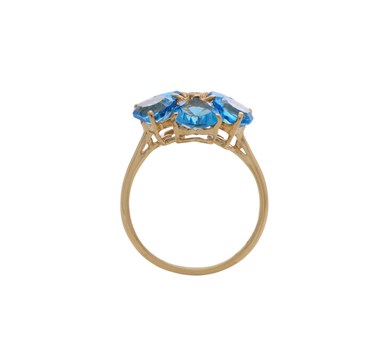 Blue Topaz & Diamond Statement Finger Ring