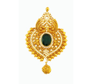 Diamond peacock pendant in Gold