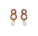 White Pearls Necklace & Earrings in Red czs -H3502