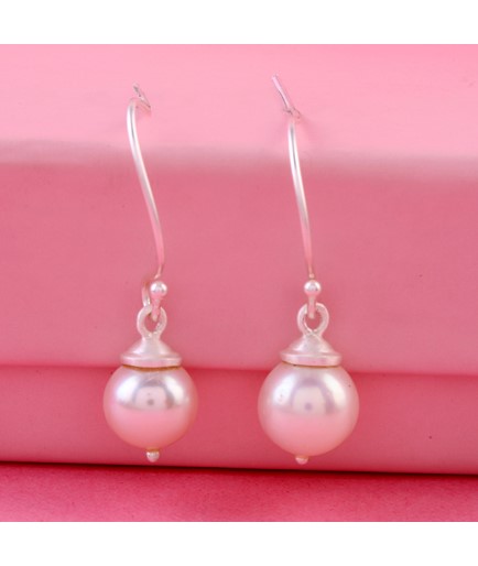 Sterling silver White Cz stones,Pearls Earrings